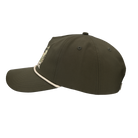 side view of faded olive hat