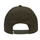 Rear view of faded olive hat with adjustable strap