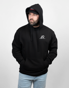 Man wearing black hoodie with Archery Country logo on left chest